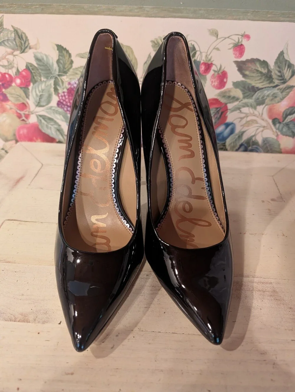 Sam Edelman Black Patent Pointed-Toe Stiletto Heels Sz 8.5